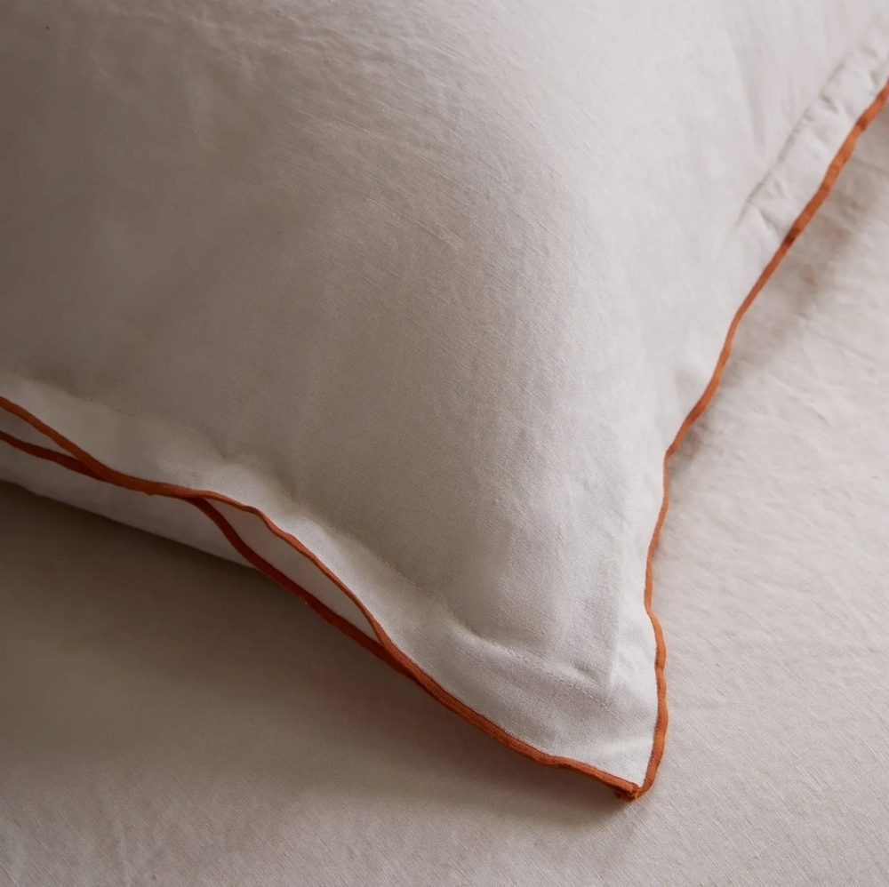 NWT- Quince European Linen Embroidered Duvet Cover & Shams! King/ Cal King(726) - Picture 7 of 14